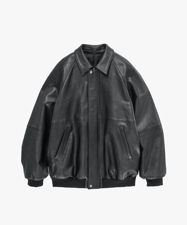 Cow Leather Raglan Blouson