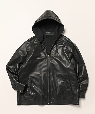 Sheep Leather Hoooded BL