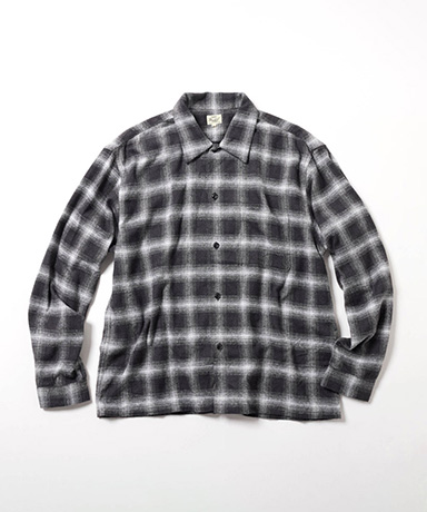 Cotton Silk Nep Check Open Shirt