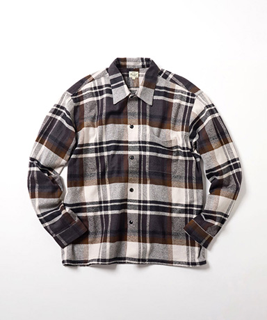 Cotton Silk Nep Check Open Shirt