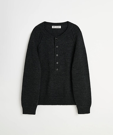 Shore Henley - Charcoal Dry Merino Wool