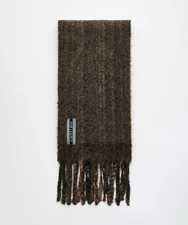 Estate Scarf - Choco Pressed Wave Alpaca