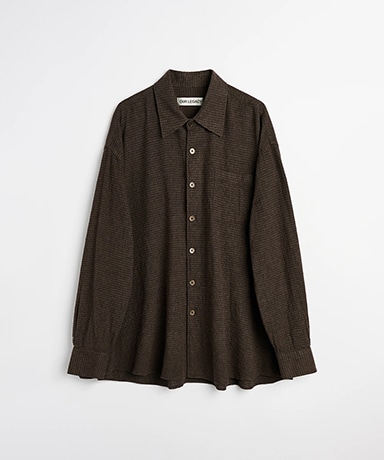 Borrowed Shirt - Truffle Check Grid Cloth