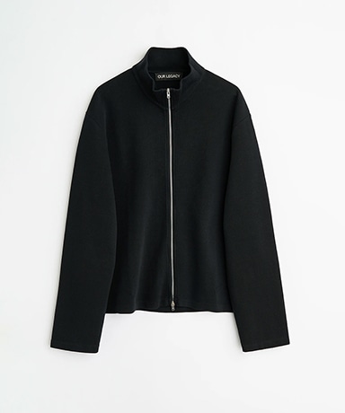 Shrunken Full Zip - Black Athletic Rib