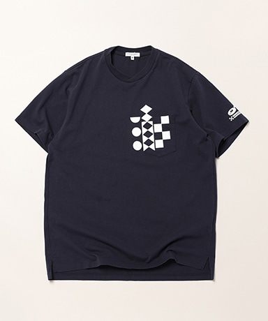 Printed Cross Crew Neck T-shirt - Cotton Multi Pattern