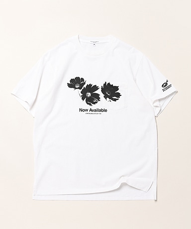 Printed Cross Crew Neck T-shirt - Cotton Flower