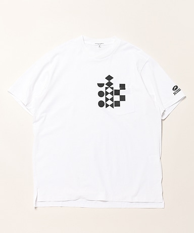 Printed Cross Crew Neck T-shirt - Cotton Multi Pattern