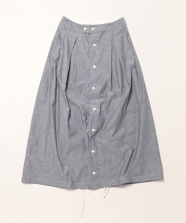 Tuck Skirt - Cotton Chambray
