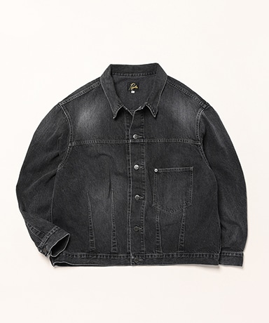 Darts Bottom Jean Jacket - 12oz Denim(L(MEN) Black/ブラック): NEEDLES