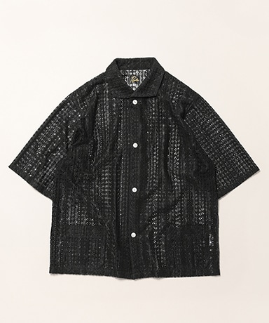 S/S Widespread Collar Shirt - Raschel Lace