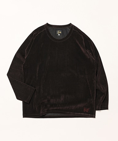 L/S U-Neck Tee - Flocked Stripe Lace