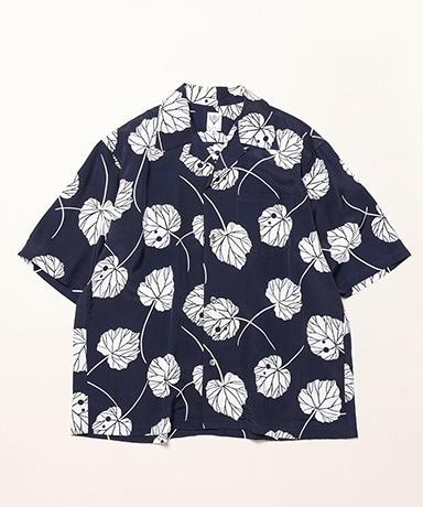 S/S Open Collar Shirt - Leaf