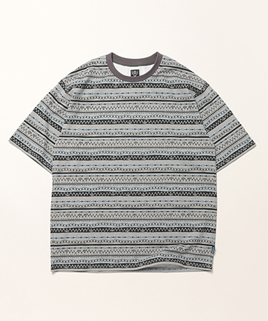 S/S Crew Neck Tee - Stripe Jersey / Stripe Printed