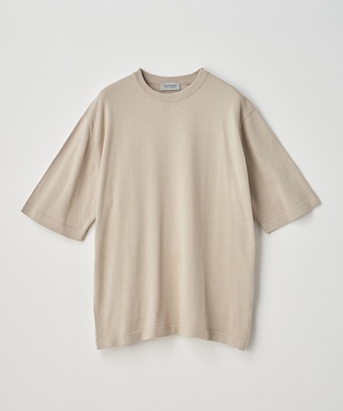 Tindall - ウェルトヘム半袖コットンニットTシャツ