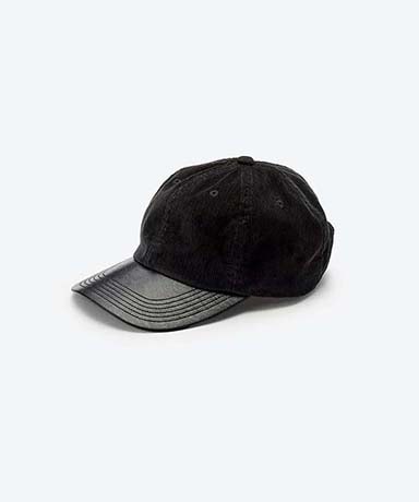 Corduroy & Faux Leather 6Panel Cap