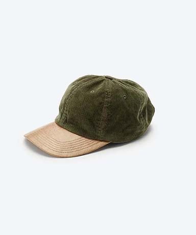 Corduroy & Faux Leather 6Panel Cap