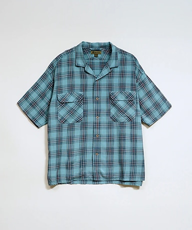 Open Collar Shirt - Rayon Check