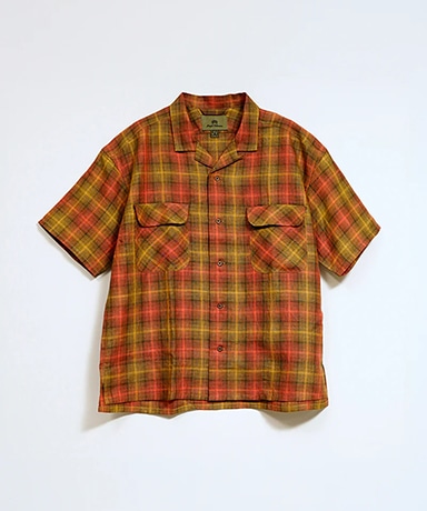 Open Collar Shirt - Hemp Check