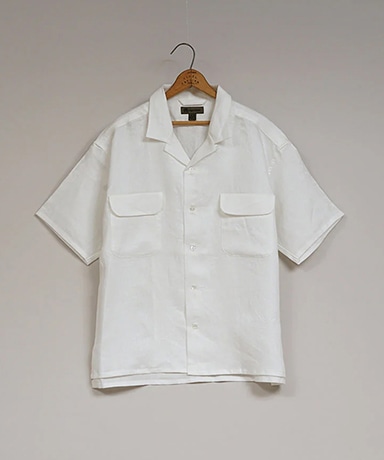 Open Collar Shirt - Linen Twill