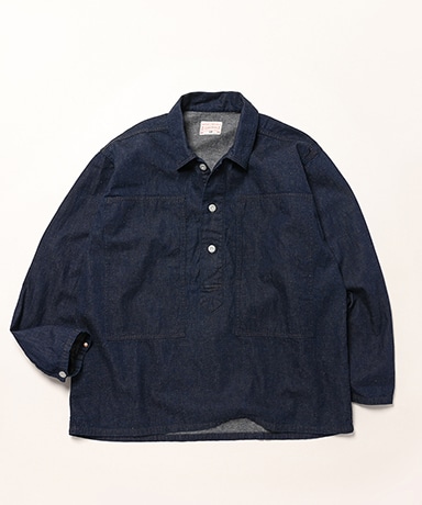 Army Pullover Shirt Cotton Linen Denim