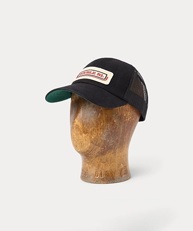 ロゴパッチ デニム トラッカー キャップ