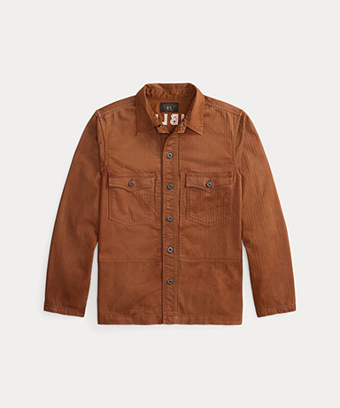 エンブロイダリー ヘリンボーン ツイル オーバーシャツ