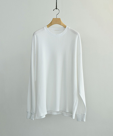 コットンワッフル 長袖Tシャツ