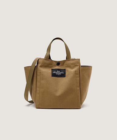 Small Side Pocket Tote - Canvas Nylon