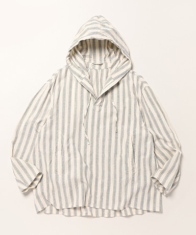 Cotton Linen Stripe Snow Parka