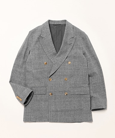 Mix Heather Cotton Double-Breasted Jacket