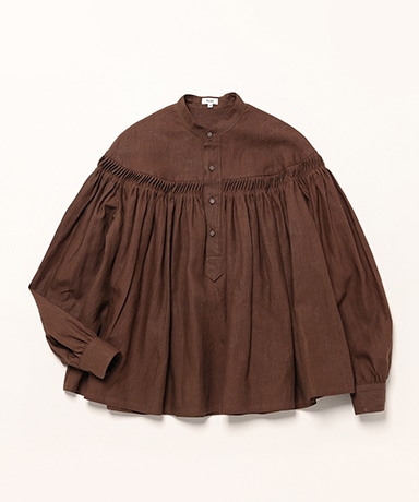 60/1 Linen Cambric Tucked Blouse