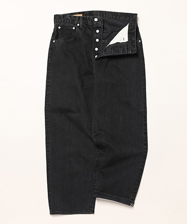 Selvage Black Denim Baggy Jeans