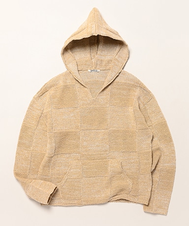 Structured Cotton Linen Panel Knit P/O Parka