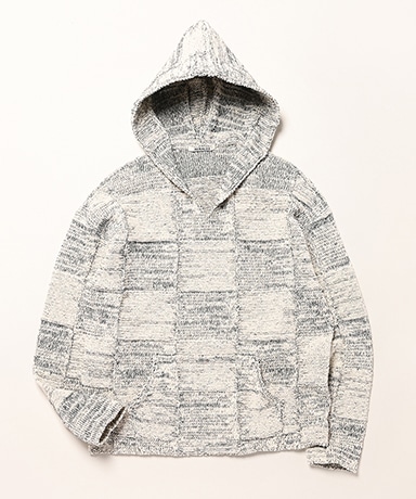 Structured Cotton Linen Panel Knit P/O Parka