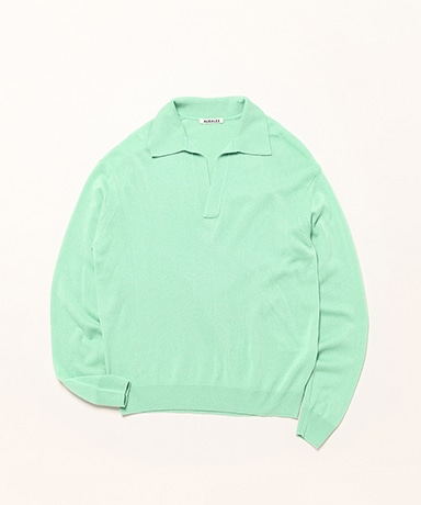 Super Fine Cashmere Silk Knit Skipper Polo