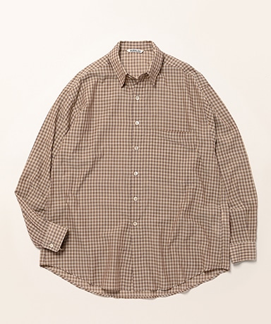 Airy Light Cotton Check Big Shirt