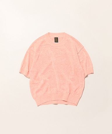 Women's Washed High Count Linen Crew Neck Short Sleeve