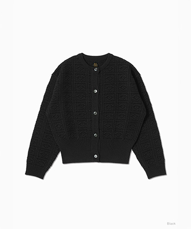 Women Grassy Lace Crew Neck Cardigan