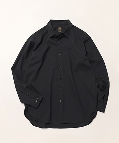 Men Solid Wool Regular Collar Shirt