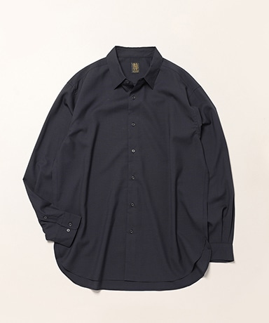 Men Solid Wool Regular Collar Shirt