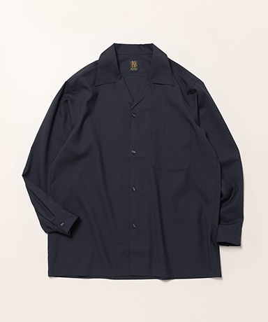 Men's Solid Wool Open Collar Shirt