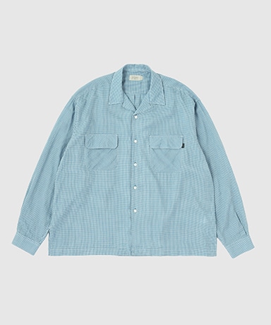 Double Gauze Plaid Open Collar Shirt