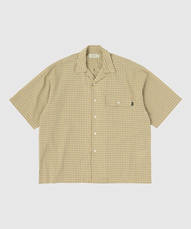 Dobby Plaid Open Collar S/S Shirt