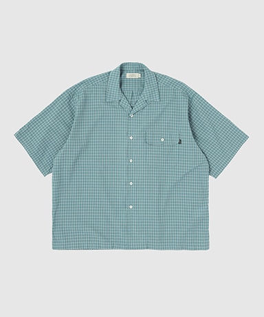 Dobby Plaid Open Collar S/S Shirt