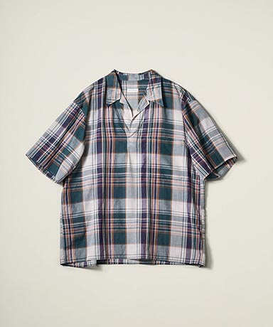 Gauze Plaid Pullover SS Shirt