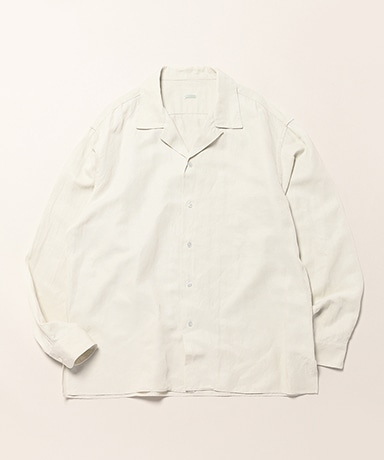 Vintage Silk Linen Open Collar Shirt