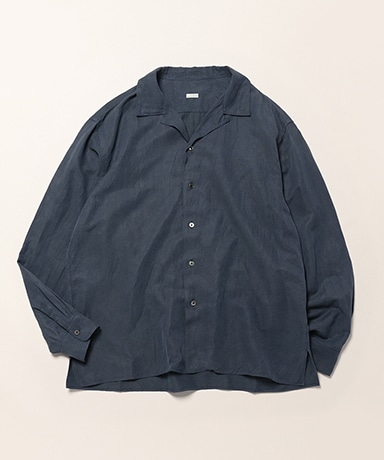 Vintage Silk Linen Open Collar Shirt