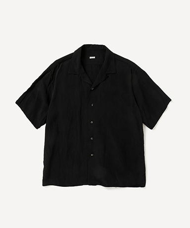 Vintage Silk Linen S/S Open Collar Shirt