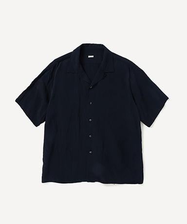 Vintage Silk Linen S/S Open Collar Shirt