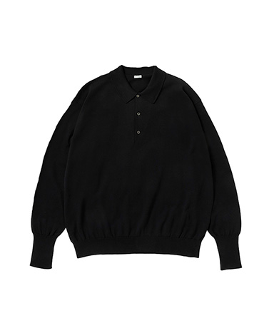 Cotton Knit L/S Polo Shirt